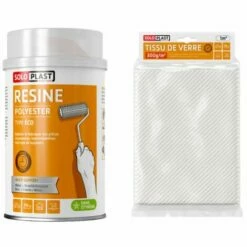 Pack Résine Polyester Type Eco Soloplast 1 Kg - Tissu De Verre Soloplast Roving 300g M2