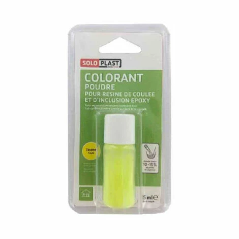 Poudre Colorante Pour Résine SOLOPLAST 15ml Jaune Fluo - Jaune 1 Poudre Colorante Pour Résine SOLOPLAST 15ml Jaune Fluo - Jaune