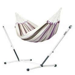 LA SIESTA Caribeña Purple - Hamac Classique Simple Avec Support En Acier Revêtu Par Poudre