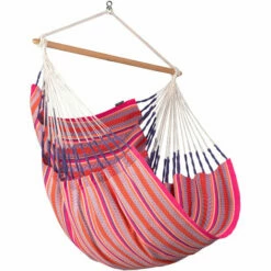 LA SIESTA Habana Flamingo - Chaise-hamac Comfort En Coton Bio - Rouge