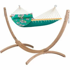 LA SIESTA Hawaii Palm - Hamac à Barres Double Rembourré - Vert -SOLOPLAST Soldes Magasin 27164796 3