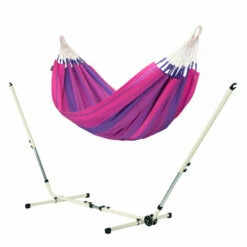 LA SIESTA Orquídea Purple - Hamac Classique Simple Avec Support En Acier Revêtu Par Poudre