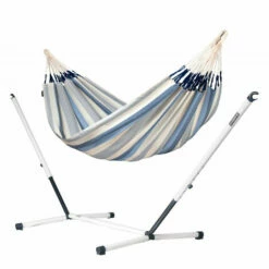 LA SIESTA Brisa Sea Salt - Hamac Classique Double Avec Support En Acier Revêtu Par Poudre