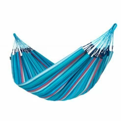 LA SIESTA Brisa Wave - Hamac Classique Double Outdoor - Bleu / Turquoise