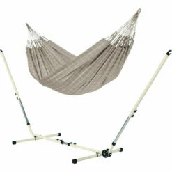 LA SIESTA Brisa Almond - Hamac Classique Double Avec Support En Acier Revêtu Par Poudre