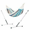 LA SIESTA Caribeña Aqua Blue - Hamac Classique Simple Avec Support En Acier Revêtu Par Poudre