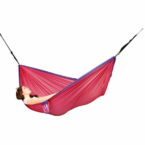 LA SIESTA Colibri 3.0 Passionflower - Hamac De Voyage Simple Avec Fixation - Magenta / Rose 2 LA SIESTA Colibri 3.0 Passionflower - Hamac De Voyage Simple Avec Fixation - Magenta / Rose – Image 2