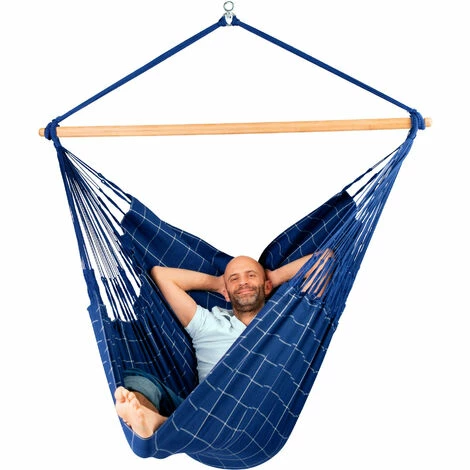 LA SIESTA Domingo Marine - Chaise-hamac Kingsize Outdoor - Bleu / Turquoise 2 LA SIESTA Domingo Marine - Chaise-hamac Kingsize Outdoor - Bleu / Turquoise – Image 2
