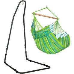 LA SIESTA Domingo Lime - Chaise-hamac Comfort Avec Support En Acier Revêtu Par Poudre