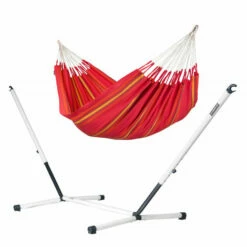 LA SIESTA Currambera Cherry - Hamac Classique Double Avec Support En Acier Revêtu Par Poudre