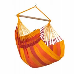 LA SIESTA Habana Volcano - Chaise-hamac Comfort En Coton Bio - Rouge
