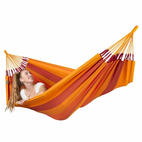 LA SIESTA Modesta Volcano - Hamac Classique Simple En Coton Bio - Rouge 2 LA SIESTA Modesta Volcano - Hamac Classique Simple En Coton Bio - Rouge – Image 2