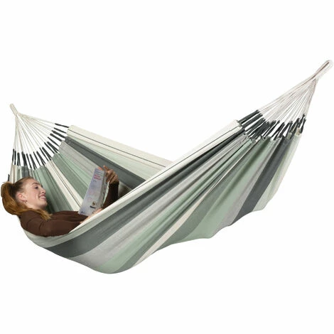 LA SIESTA Modesta Olive - Hamac Classique Simple En Coton Bio - Blanc / écru 2 LA SIESTA Modesta Olive - Hamac Classique Simple En Coton Bio - Blanc / écru – Image 2