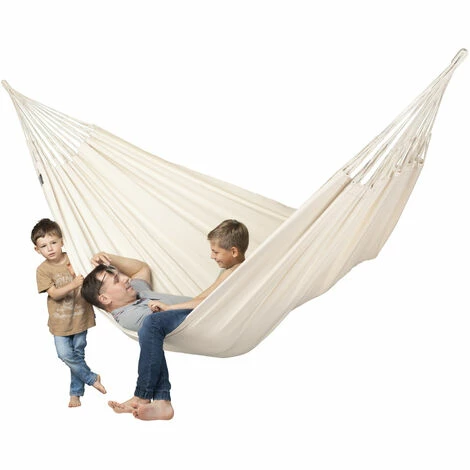 LA SIESTA Modesta Latte - Hamac Classique Kingsize En Coton Bio - Blanc / écru 2 LA SIESTA Modesta Latte - Hamac Classique Kingsize En Coton Bio - Blanc / écru – Image 2