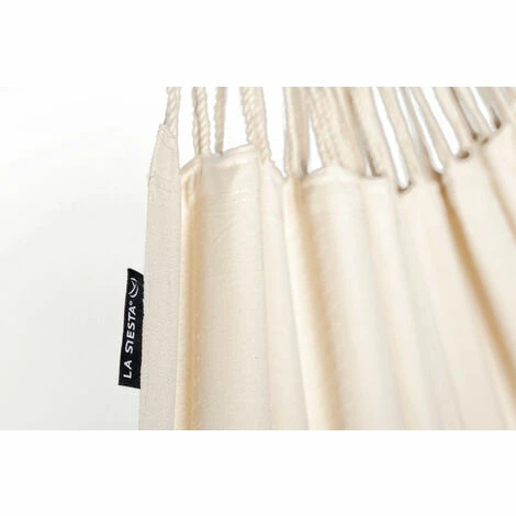 LA SIESTA Modesta Latte - Hamac Classique Double En Coton Bio - Blanc / écru 3 LA SIESTA Modesta Latte - Hamac Classique Double En Coton Bio - Blanc / écru – Image 3