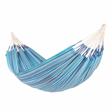 LA SIESTA Modesta Azure - Hamac Classique Double En Coton Bio - Bleu / Turquoise 1 LA SIESTA Modesta Azure - Hamac Classique Double En Coton Bio - Bleu / Turquoise