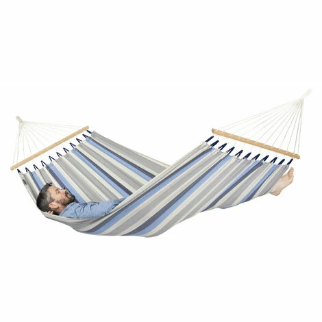 LA SIESTA Alisio Sea Salt - Hamac à Barres Simple Outdoor - Bleu / Turquoise 2 LA SIESTA Alisio Sea Salt - Hamac à Barres Simple Outdoor - Bleu / Turquoise – Image 2