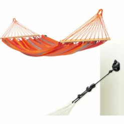 LA SIESTA Alisio Toucan - Hamac à Barres Simple Outdoor - Jaune / Orange -SOLOPLAST Soldes Magasin 50251993 5