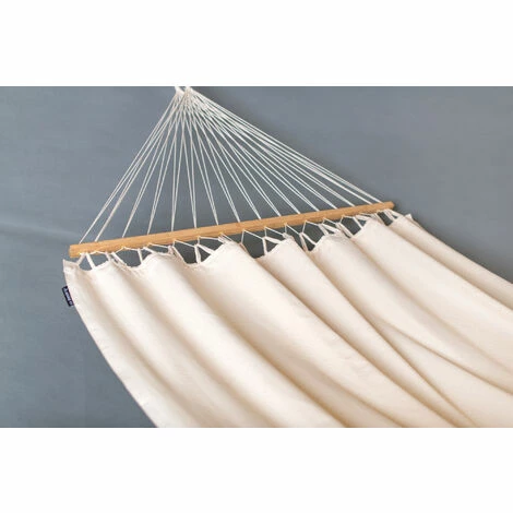 LA SIESTA Florencia Latte - Hamac à Barres Simple En Coton Bio - Blanc / écru 3 LA SIESTA Florencia Latte - Hamac à Barres Simple En Coton Bio - Blanc / écru – Image 3