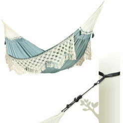 LA SIESTA Bossanova Fjord - Hamac Classique Kingsize En Coton Bio - Bleu / Turquoise -SOLOPLAST Soldes Magasin 51242463 5