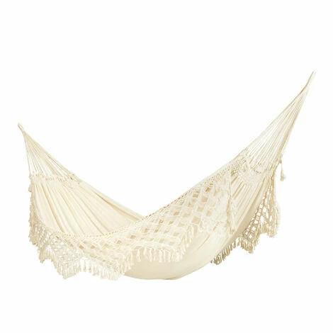 LA SIESTA Bossanova Latte - Hamac Classique Kingsize En Coton Bio - Blanc / écru 1 LA SIESTA Bossanova Latte - Hamac Classique Kingsize En Coton Bio - Blanc / écru