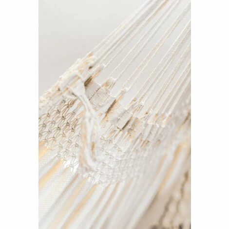 LA SIESTA Bossanova Latte - Hamac Classique Kingsize En Coton Bio - Blanc / écru 3 LA SIESTA Bossanova Latte - Hamac Classique Kingsize En Coton Bio - Blanc / écru – Image 3