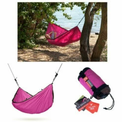 LA SIESTA HAMAC DE VOYAGE FUSCHIA EN TOILE DE PARACHUTE